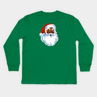 Black Santa Claus (Vintage) Kids Long Sleeve T-Shirt